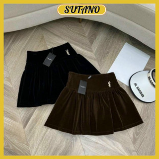 [XẢ KHO] Chân váy nhung nữ ngắn xòe đính kèm đai YS sang trọng CV08 SUTANO