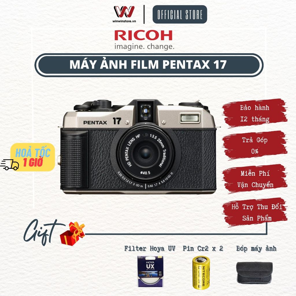  Máy ảnh film Ricoh Pentax 17 - Hàng Chính Hãng 