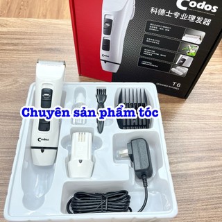 ✅CODOS Tông đơ cắt tóc T6 cao cấp 2 pin 800mAh đèn LED hiển thị 120 phút pin nhỏ gọn phù hợp gia đình và salon