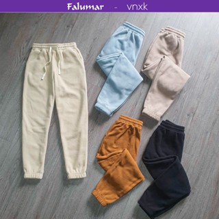 Quần jogger thu đông nữ Falumar, quần nỉ bông nữ 2 mặt lưng thun bo gấu chất dầy ấm áp
