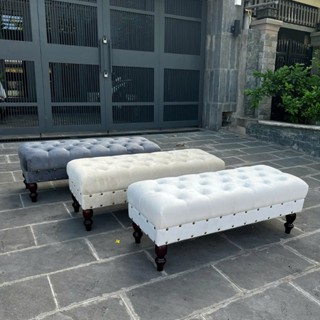  Băng ghế sofa chờ cổ điển màu nhung kem dài 120cm sang trọng giao hàng trên toàn quốc 