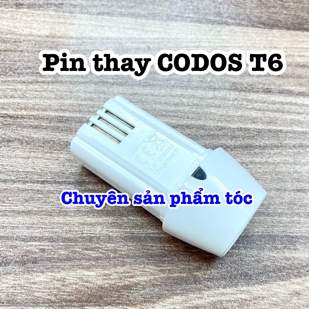✅CODOS Pin Tông Đơ T6 800mAh Chính Hãng Thay Thế Pin Cũ 2h Sạc Nhanh Chất Lượng Cao