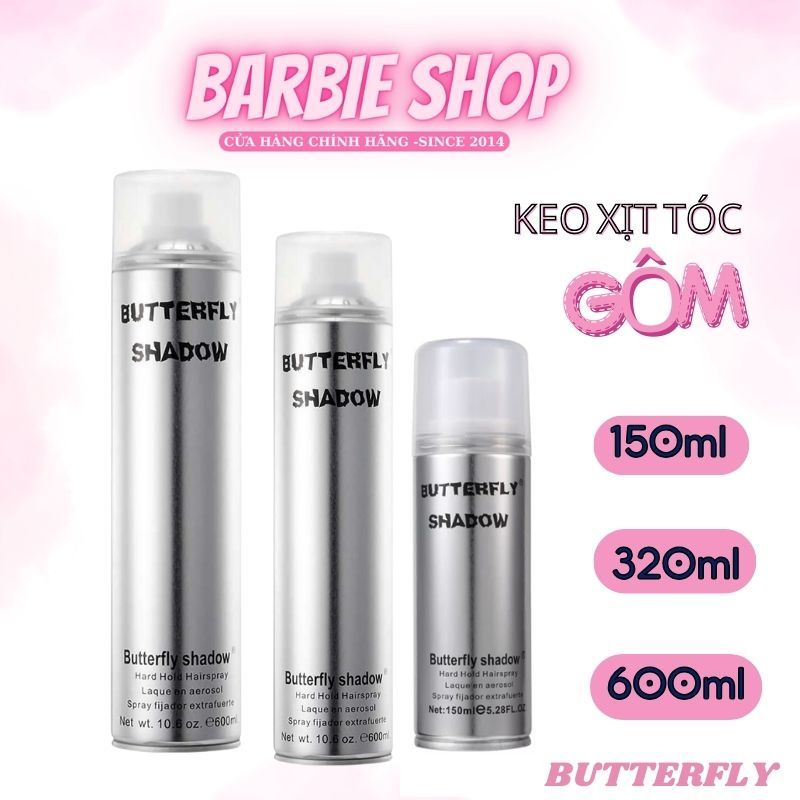 GÔM XỊT TÓC BUTTERFLY SHADOW [150ml-320ml-600ml] loại 1 ( Keo Xịt Tóc )
