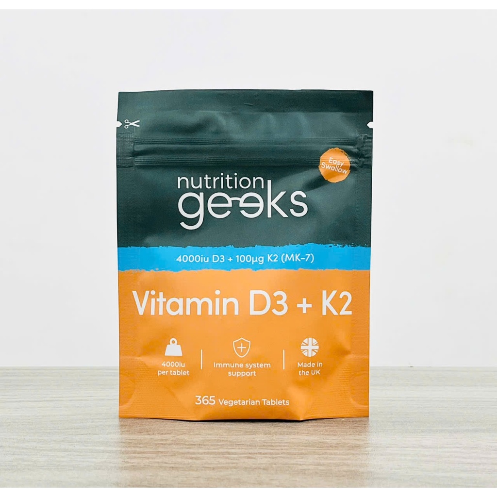 Vitamin D3 & Vitamin K2 MK-7 [4000IU D3/viên] thuần chay- 365 viên/ 365 ngày dùng