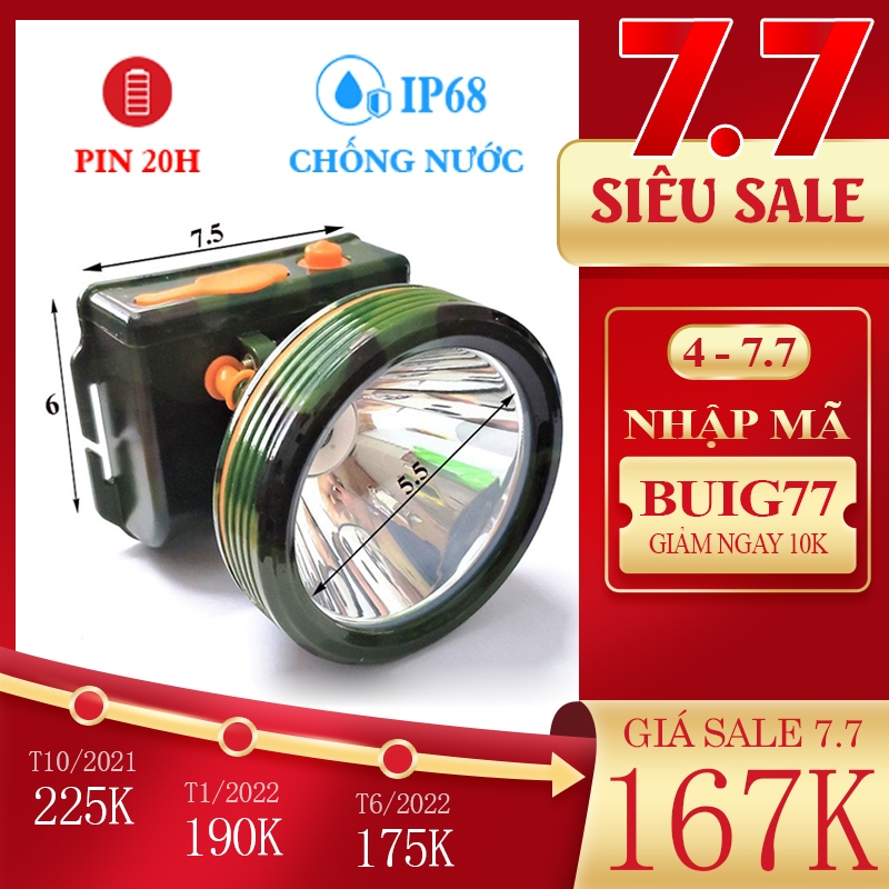 [Giá sỉ] 10 chiếc đèn pin đội đầu chống thấm nước ML-6A