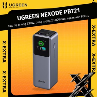 Pin sạc dự phòng UGREEN Nexode PB721 130W dung lượng 20000mah, sạc nhanh PD3.1 100W, với 2 cổng Type C, màn hình LED