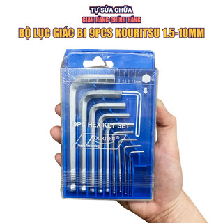 Bộ lục giác bi ngắn Kouritsu T04405 9 chi tiết 1.5-10mm thép CrV chống rỉ đựng trong hộp nhựa