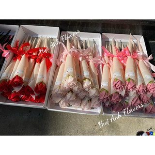 Sỉ 10 bông hoa sáp ốc quế đủ màu(CỘT NƠ)