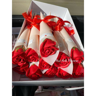 Sỉ 10 bông hoa sáp ốc quế đủ màu(CỘT NƠ)