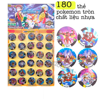  Vỉ 30 bộ 180 thẻ bài pokemon tròn  thẻ chất liệu nhựa  thẻ bài pokemon gx vip 