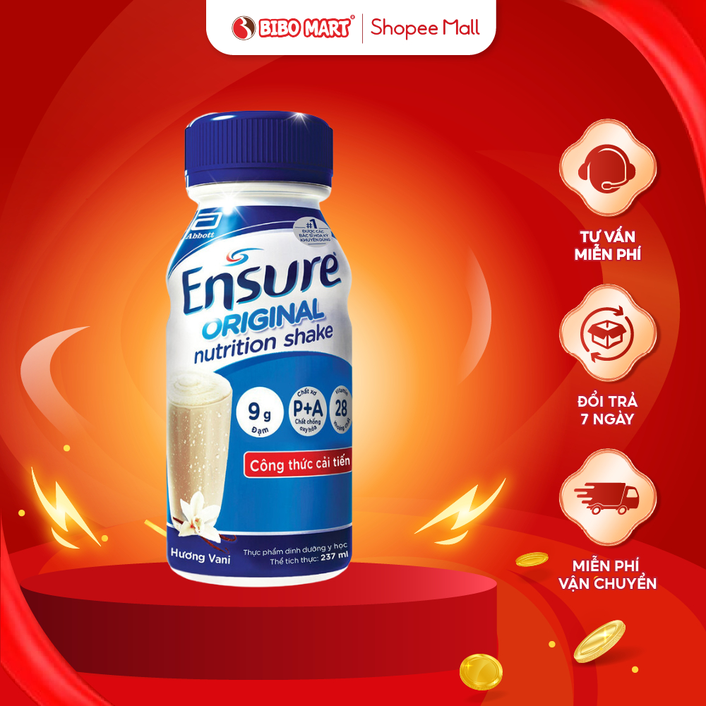 Sữa Nước Ensure Vị Vani Bổ Sung Dưỡng Chất Dinh Dưỡng Cho Mẹ Lọ 237ml - Bibomart