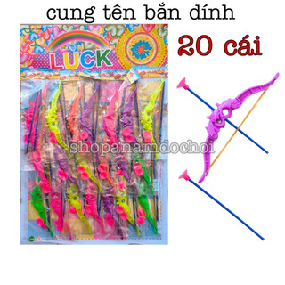 [Giao Nhanh ] Vỉ 20 chiếc cung tên bắn dính đồ chơi ( 20 cung và 40 tên)