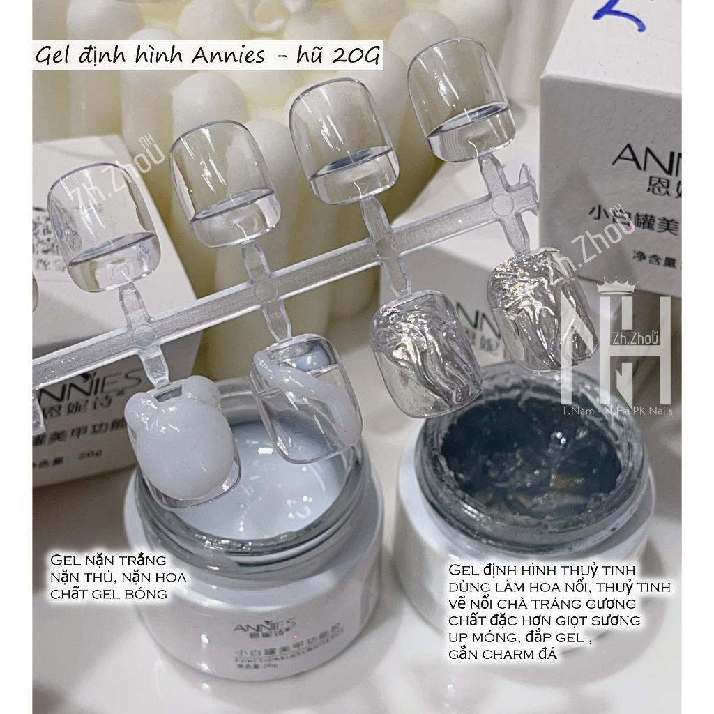 Gel Thuỷ tinh Annies chà Crom nổi,gel nặn annies, gel định hình làm nail,Top gel 3d kéo sợi  phụ kiệ