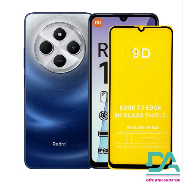 Kính cường lực 9D full màn Xiaomi Redmi 14C bảo vệ màn hình tặng giấy lau kính