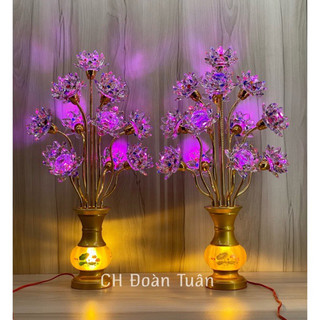 MỘT CẶP ĐÈN BÌNH BÔNG PHA LÊ CAO CẤP (13 BÔNG)