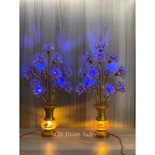 MỘT CẶP ĐÈN BÌNH BÔNG PHA LÊ CAO CẤP (13 BÔNG)