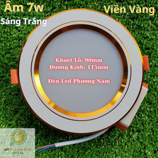 Đèn Led Âm Trần 7w - 3 Màu (Viền Bạc - Viền Vàng)