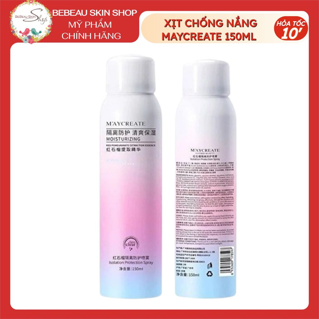 Xịt Chống Nắng Trắng Da Chính Hãng Maycreate