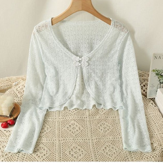 Áo Khoác Cardigan Len Dệt Kim Mỏng, Áo Len Dáng Ôm Kiểu Lỡ Cổ V Tay Dài Phối Khuy 2 Nơ Ngực Siêu Xinh Hàng Qccc Smide