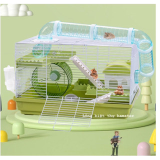 Lồng biệt thự cho hamster, lồng đại kèm phụ kiện và ống nối