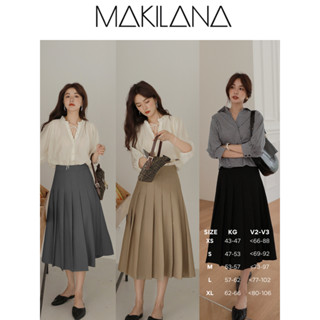 CV13 Chân váy nữ MAKILANA xếp ly đều 2 mặt trước và sau chất liệu cao cấp không nhăn phù hợp nàng công sở CV13