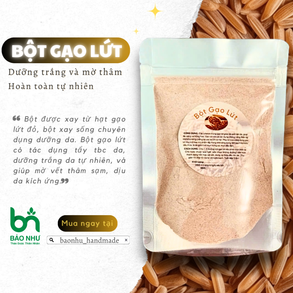 Bột Gạo Lứt Đắp Mặt Dưỡng Trắng 100gr