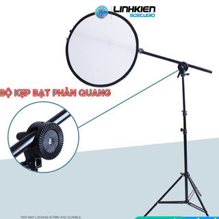 Bộ kit hắt sáng chân cao tối đa 2m tay treo ngang điều chỉnh được tấm phản quang 110cm màu bạc