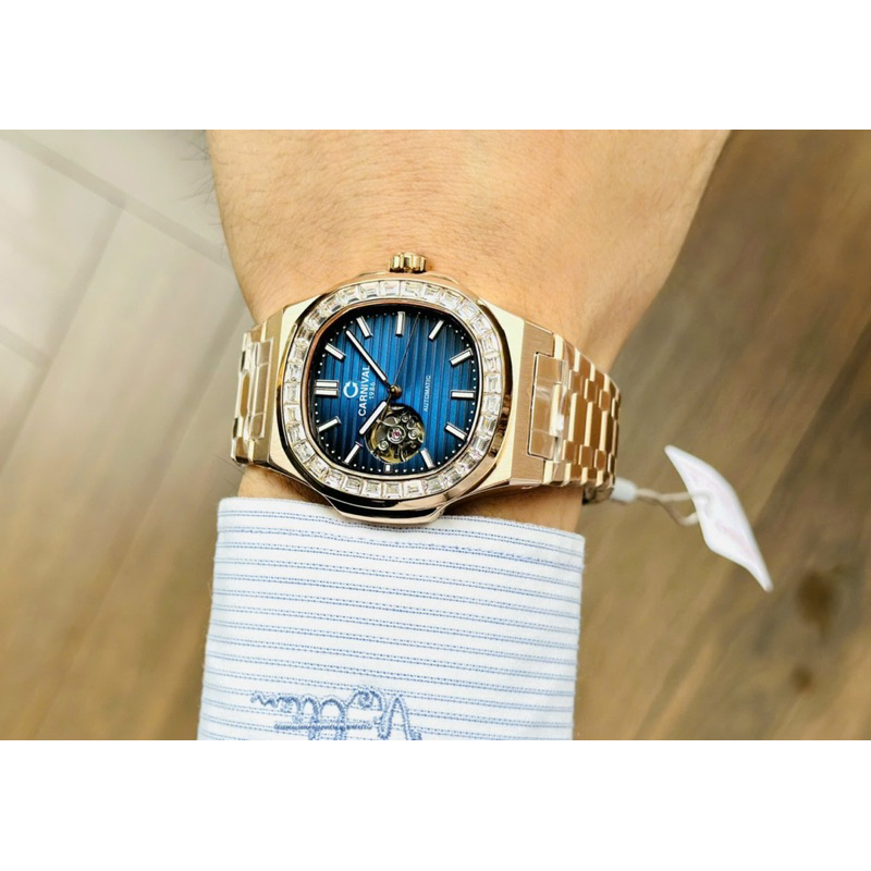 [Chính Hãng 100%] Đồng Hồ Nam Carnival Nautilus 8128G (8128) (Viền Đá) Máy Cơ (Automatic) Japan Siz 