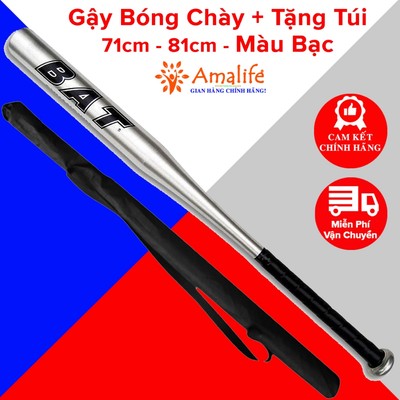 [Màu Bạc Kèm Túi] Gậy Bóng Chày Màu Bạc Dài 71cm Đến 81cm Hợp Kim Thép – Kèm Túi Đựng Gậy Bóng Chày Chính Hãng Amalfe