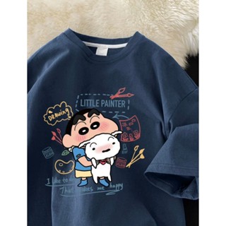 áo phông thun nữ nam 3158 in hình shin chất cotton khô form rộng thấm hút mồ hôi