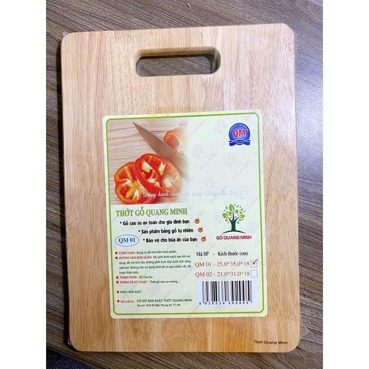 Thớt gỗ cao su Quang Minh Chất Lượng Cao