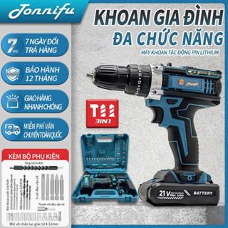 Máy khoan pin - 3 chức năng có búa, đầu kẹp 10mm, ruột đồng 100%, kèm bộ phụ kiện 24 chi tiết 531XL