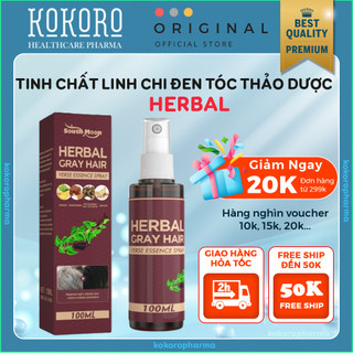  Xịt Đen Tóc Linh Chi Đỏ HERBAL - Tinh Chất Thảo Dược Linh Chi Đen Tóc Herbal Herbal Gray Hair Serum Phủ Bạc Làm Đen 