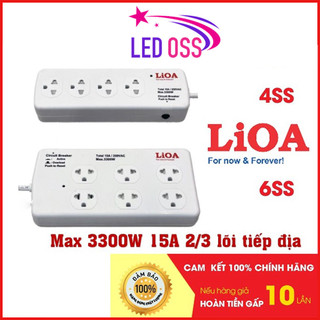 Ổ cắm kéo dài công suất lớn 3300w lioa, 4 ổ cắm, bảo vệ qúa tải bằng cb. msp: 4ss2.5-2