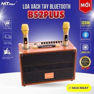 Loa Di Động Karaoke 10 Nút MTMAX B52Plus, Bass 20 Âm Thanh Trung Thực Đa Dạng Kết Nối BT, AUX, USB, TF