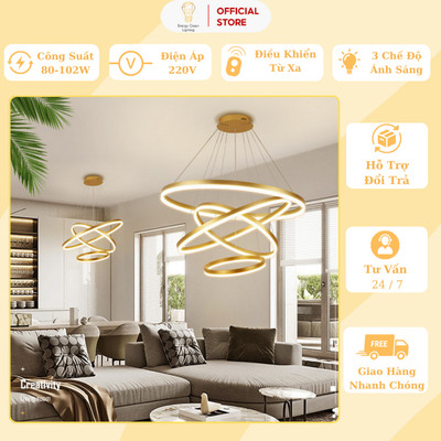 Đèn Thả Trần Energy Green Lighting 3-4 Vòng Đan Chéo Song Song (TBD825 - 830) Decor Trang Trí Phòng Khách / Hội Trường
