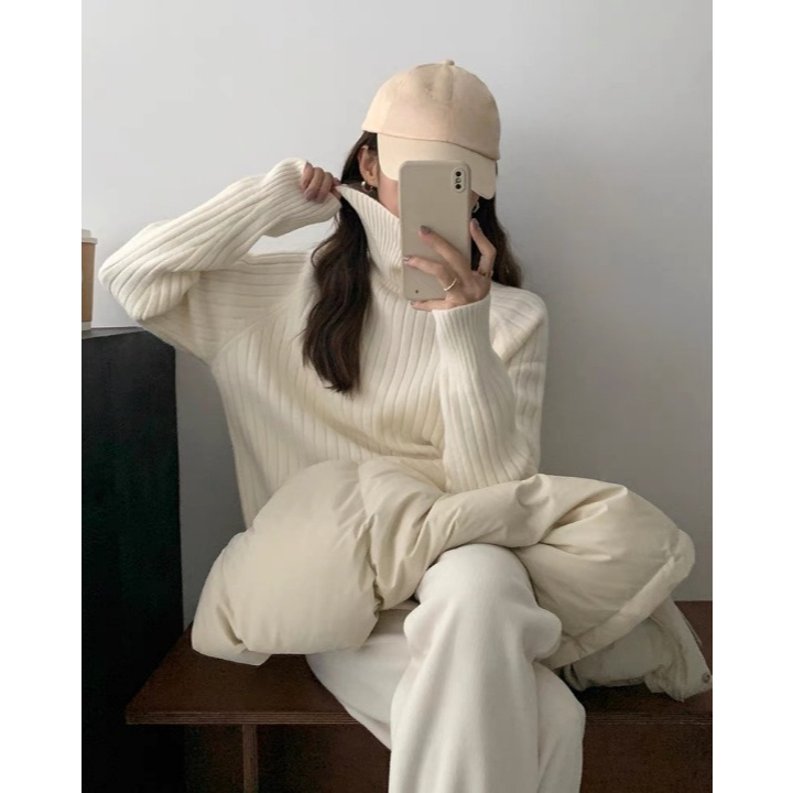 Áo len cao cổ lọ nữ lông mềm mịn nhiều màu dày dặn ấm áp dáng trơn basic hàn quốc ullzang DELIZ AL43