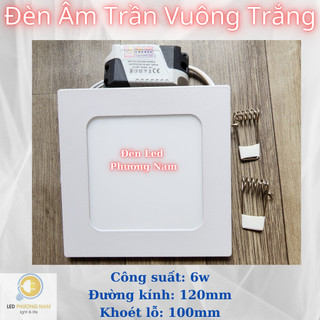 [10 Cái] Đèn Led Âm Trần 6w Siêu Mỏng (Tròn - Vuông)
