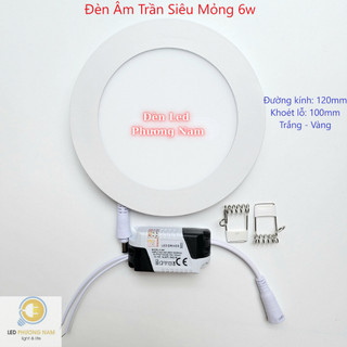 [10 Cái] Đèn Led Âm Trần 6w Siêu Mỏng (Tròn - Vuông)