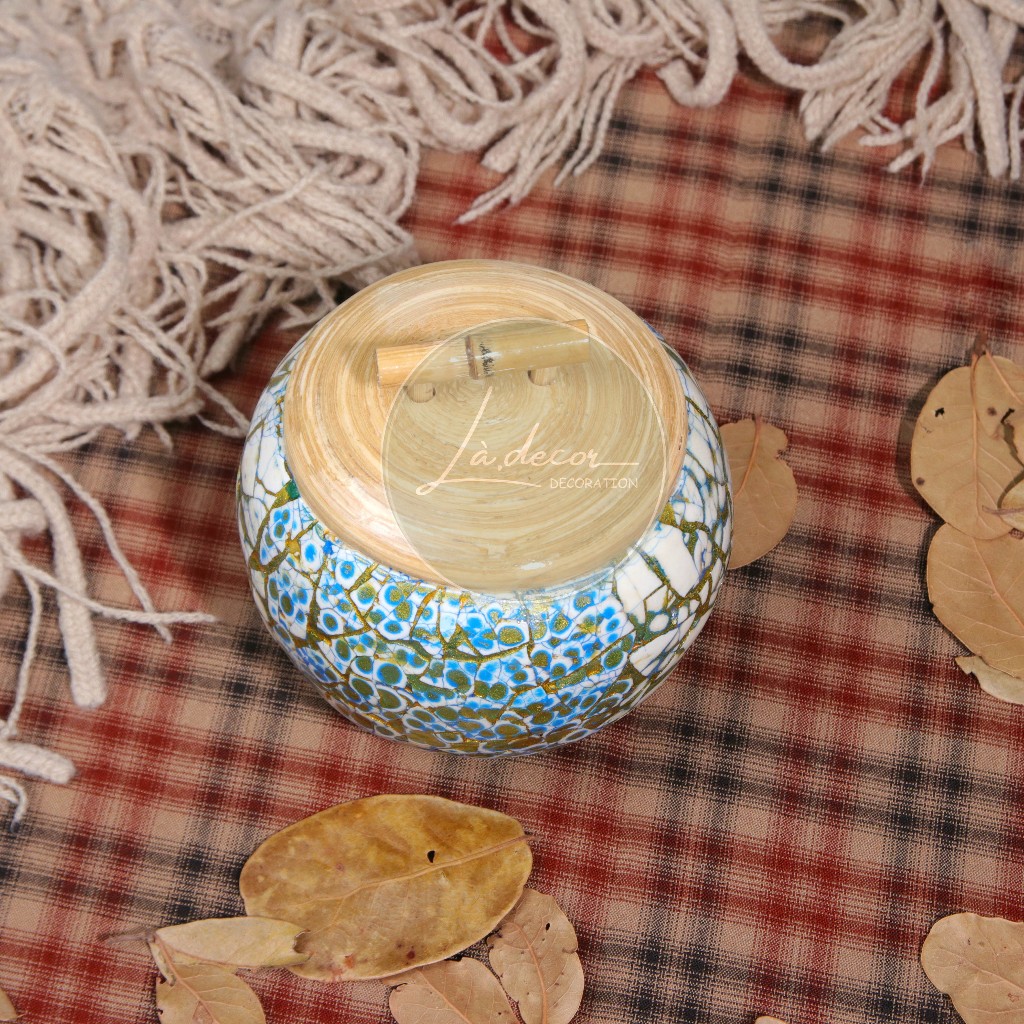 [Chọn màu inb] Hũ tre khảm trai cao cấp LÀ DECOR, đựng trà, gia vị, thảo dược, đựng các loại hạt