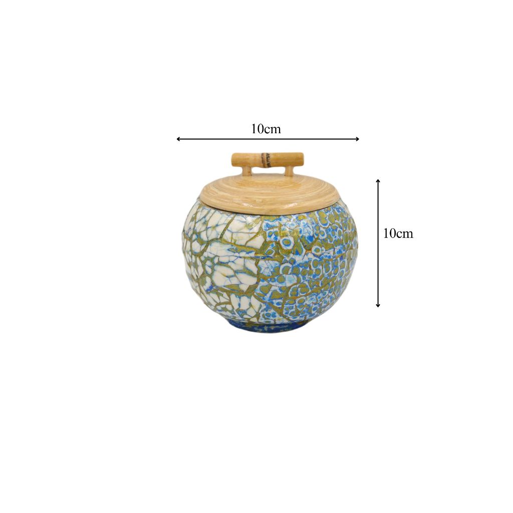 [Chọn màu inb] Hũ tre khảm trai cao cấp LÀ DECOR, đựng trà, gia vị, thảo dược, đựng các loại hạt