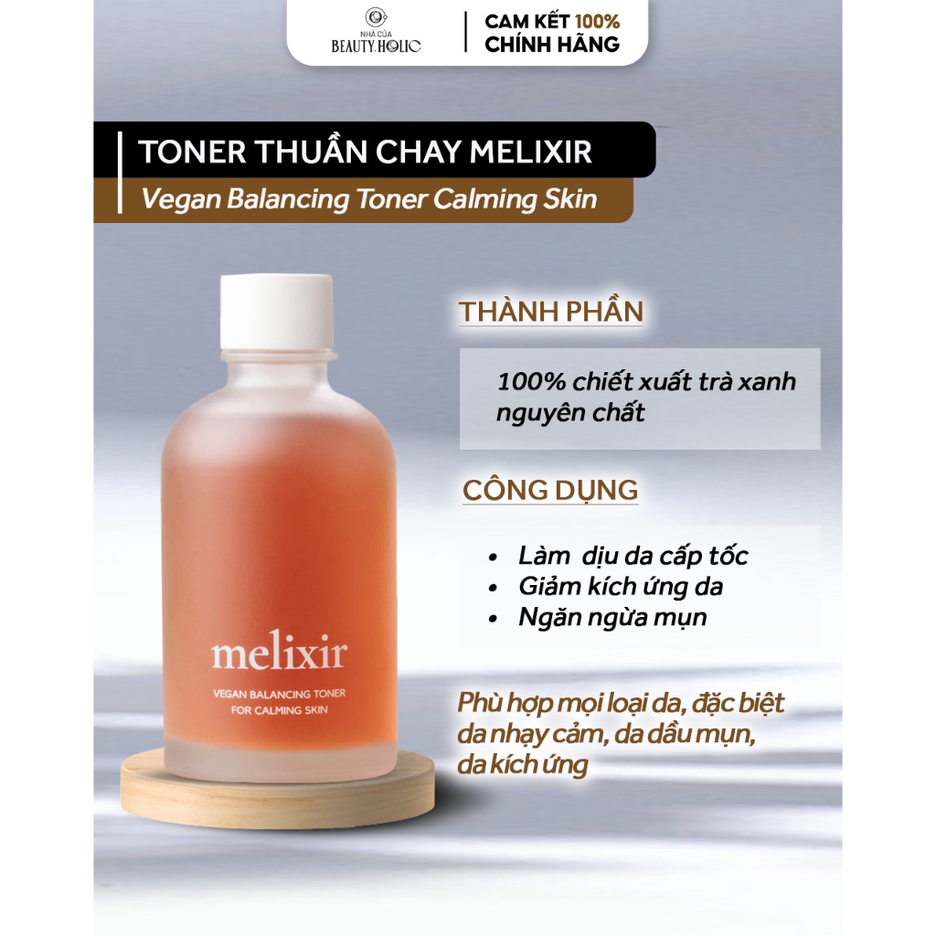 Nước hoa hồng MELIXIR 100% VEGAN BALANCING TONER