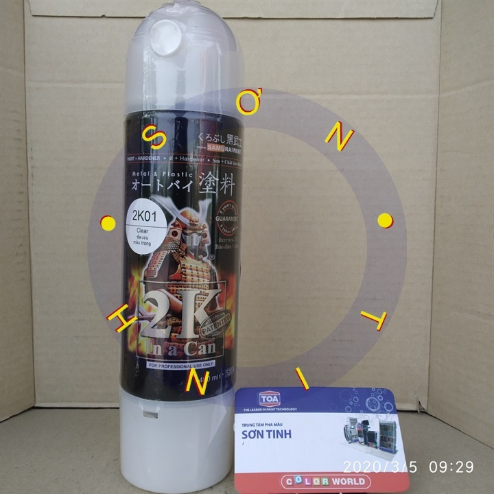 Sơn Xịt Samurai 2K01 sơn bóng trong suốt 2 thành phần