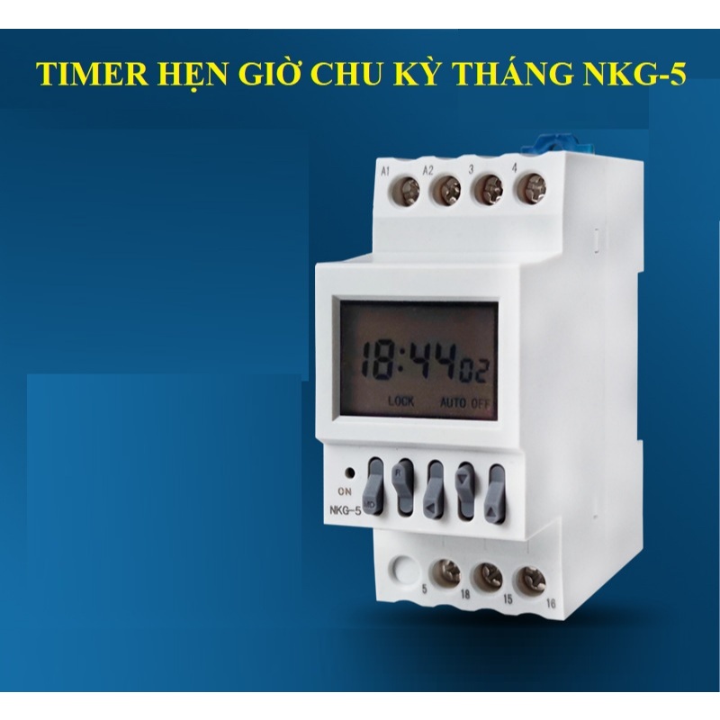 Timer tháng , Timer hẹn giờ chu kỳ tháng NKG-5 - Hẹn giờ chuyển nguồn 2 công tơ luân phiên