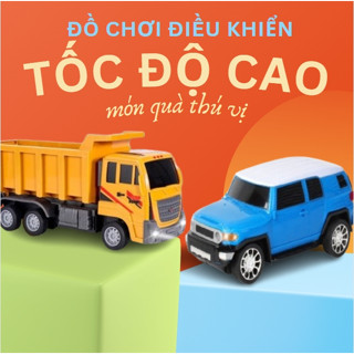 Nhiều mẫu xe đồ chơi, ô tô địa hình điều khiển từ xa, pin sạc, xe bán tải, xe biến hình.