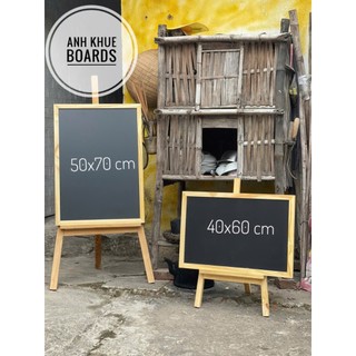 [Kèm quà tặng] Bảng Menu đen khung gỗ viết bút viết phấn, viết bút dạ quang nhiều Kích thước cao cấp cho cửa hàng
