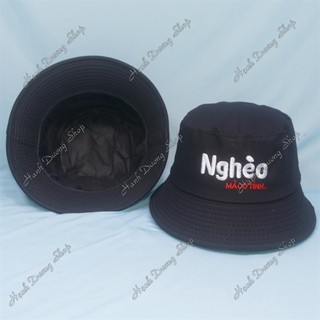 Nón bucket Nghèo mà có tình, mũ tai bèo vành nhỏ Nghèo mà có tình đang hot của giới trẻ vải cotton