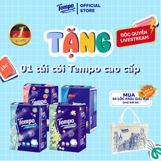  Khăn Giấy Rút 4 Lớp Tempo Cao Cấp Bền Dai - Thương Hiệu Đức (Lốc 4 Gói)
