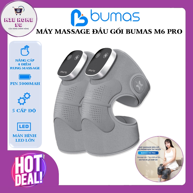 Máy Massage Đầu Gối BUMAS M6 Pro - Nâng Cấp Giữ Ấm - Massage Mạnh Mẽ Hơn - Thời Gian Sử Dụng Lâu Hơn