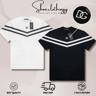 Áo thun DOLCE thêu ngực họa tiết phối thân - Áo thun cotton Unisex - Mẫu 1